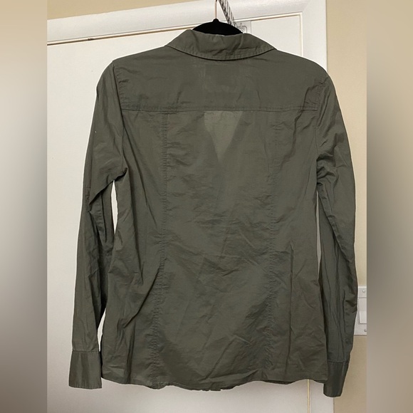 Michael Michael Kors Cotton Green Button Down Long Sleeve Size 8 - Picture 3 of 6